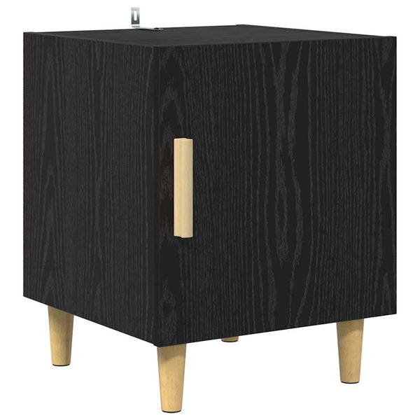 Nachttisch Schwarz Eichenoptik 40x40x50cm