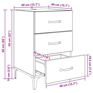 Nachttisch Altholz 40x40,5x66cm