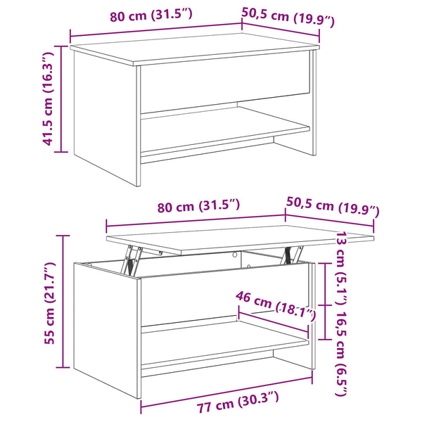 Couchtisch Altholz 80x50 cm