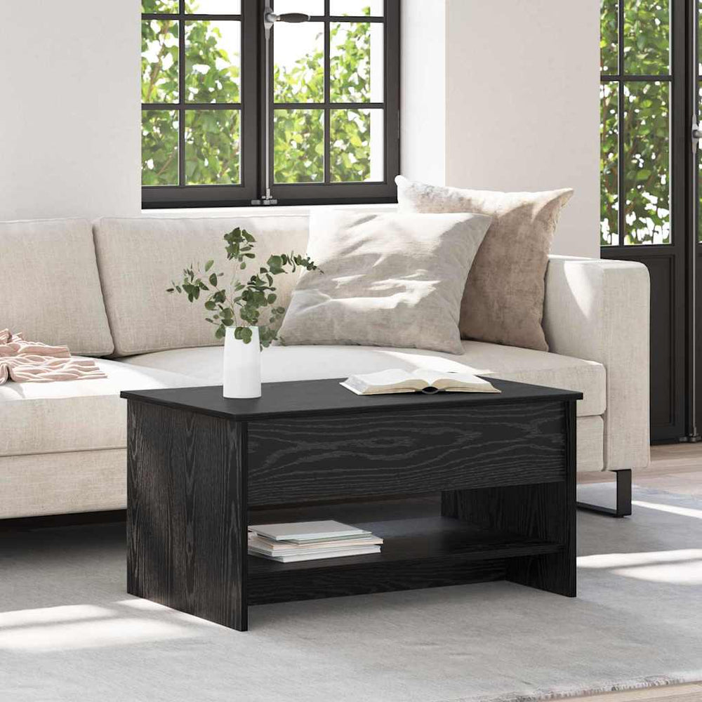 Couchtisch Schwarz Eichenoptik 80 cm