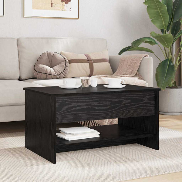 Couchtisch Schwarz Eichenoptik 80 cm