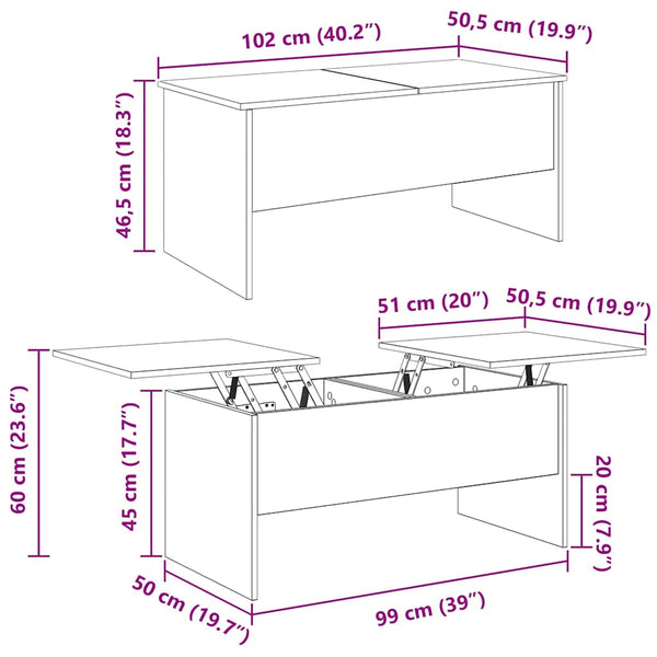 Artisan Eiche Couchtisch, 102 cm