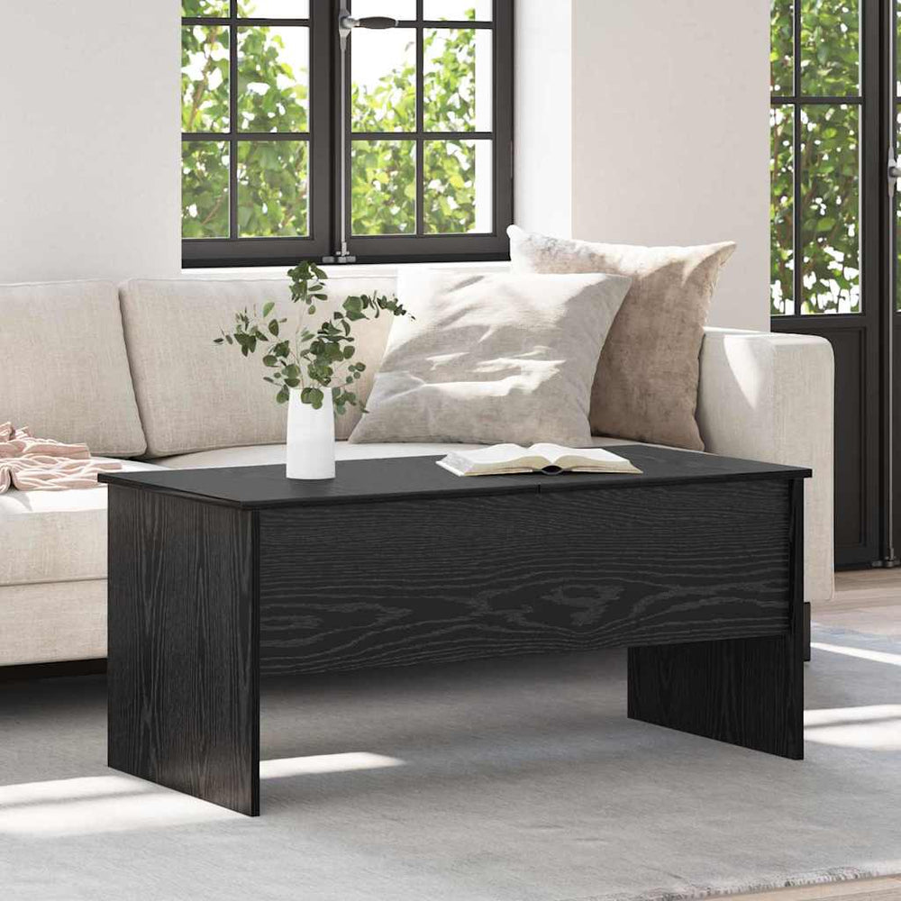 Schwarzer Couchtisch Eichenoptik 102 cm