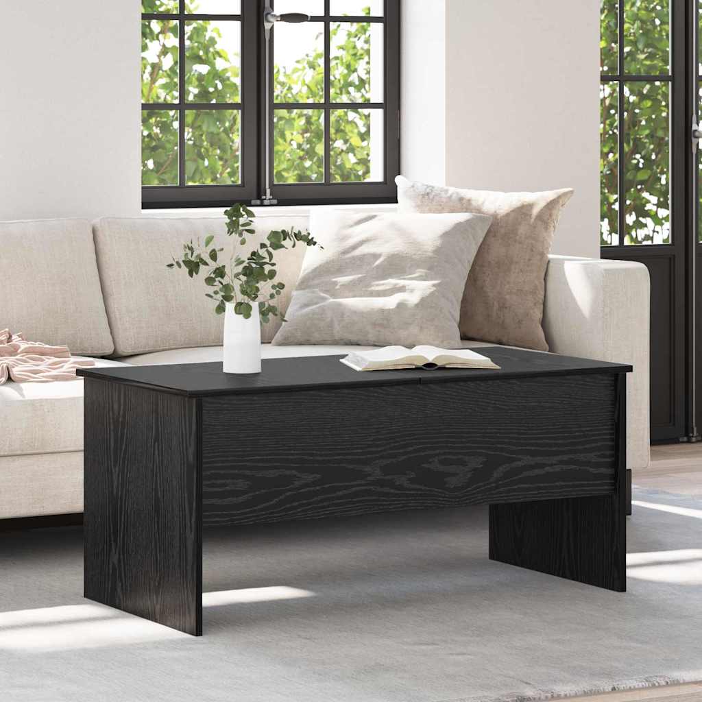 Schwarzer Couchtisch Eichenoptik 102 cm
