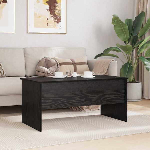 Schwarzer Couchtisch Eichenoptik 102 cm