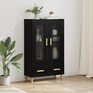 Highboard Schwarz Eichenoptik 70x115 cm