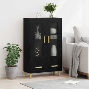 Highboard Schwarz Eichenoptik 70x115 cm
