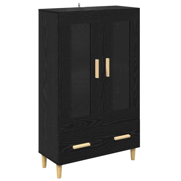 Highboard Schwarz Eichenoptik 70x115 cm