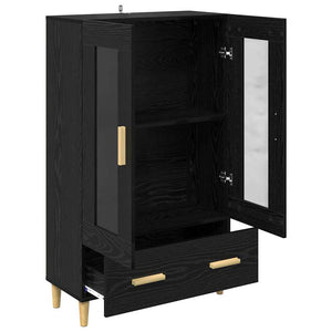 Highboard Schwarz Eichenoptik 70x115 cm
