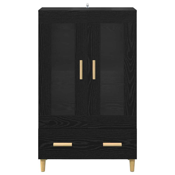 Highboard Schwarz Eichenoptik 70x115 cm