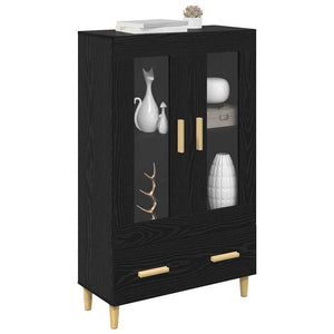 Highboard Schwarz Eichenoptik 70x115 cm
