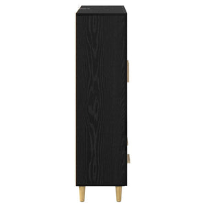 Highboard Schwarz Eichenoptik 70x115 cm