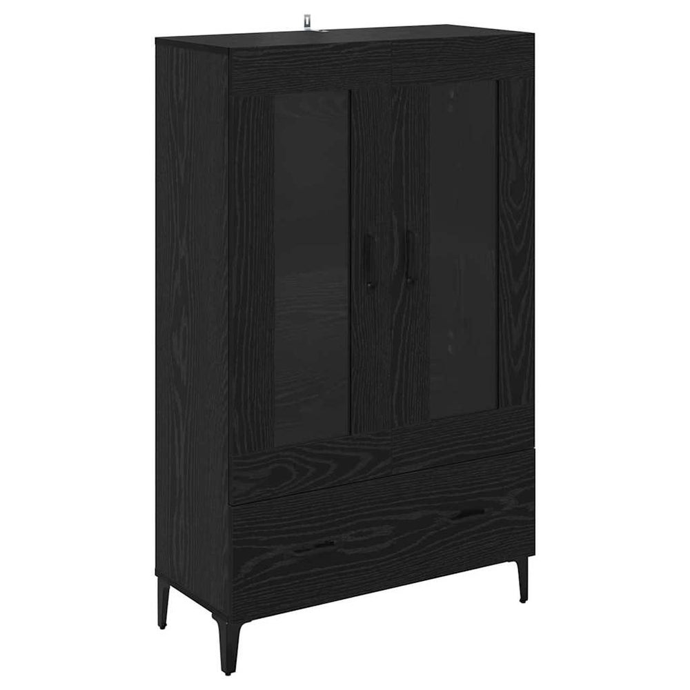 Highboard Schwarz Eichen-Optik mit Schubladen