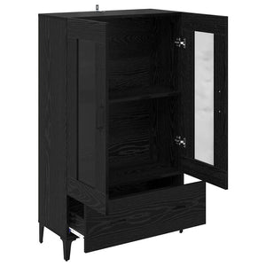 Highboard Schwarz Eichen-Optik mit Schubladen