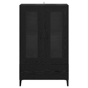 Highboard Schwarz Eichen-Optik mit Schubladen