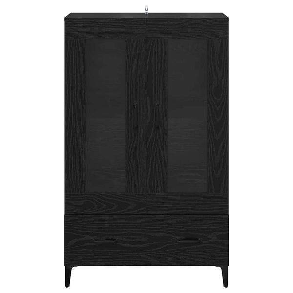 Highboard Schwarz Eichen-Optik mit Schubladen