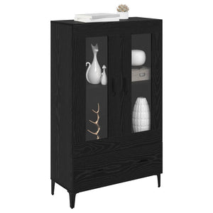 Highboard Schwarz Eichen-Optik mit Schubladen