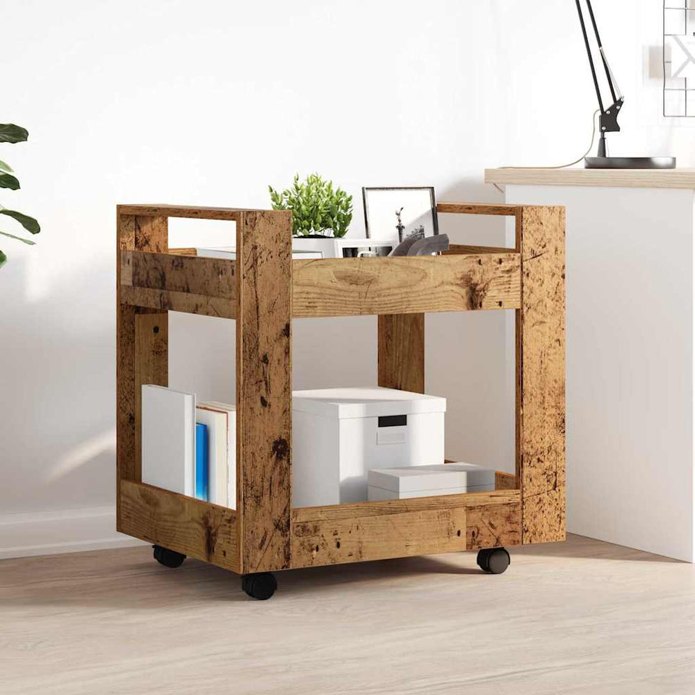 Schreibtischwagen Altholz 60x45x60 cm