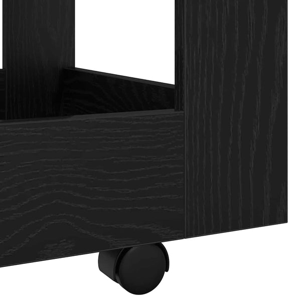 Schreibtischwagen Schwarz Eichen-Optik
