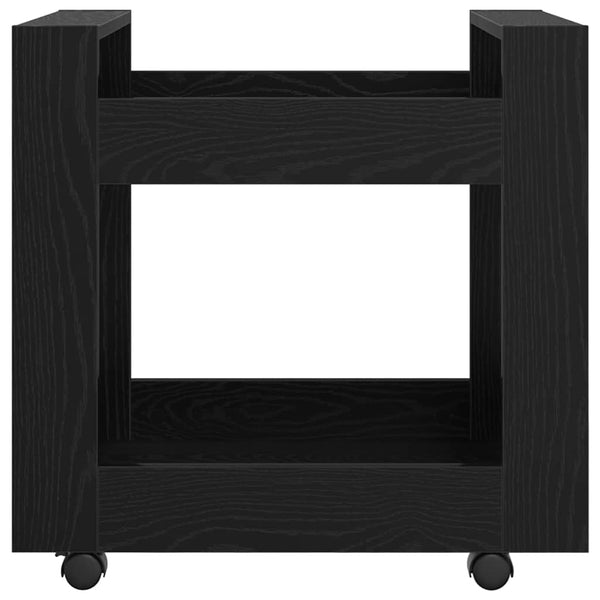 Schreibtischwagen Schwarz Eichen-Optik