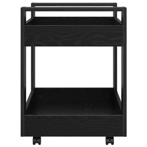 Schreibtischwagen Schwarz Eichen-Optik