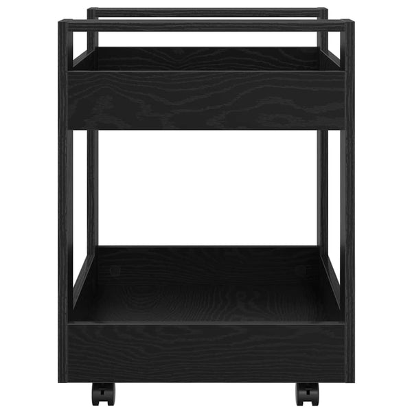 Schreibtischwagen Schwarz Eichen-Optik