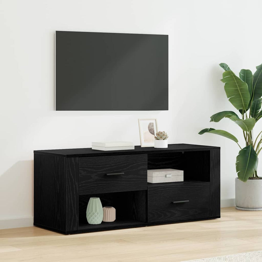 TV-Schrank Schwarz Eichen-Optik 100 cm