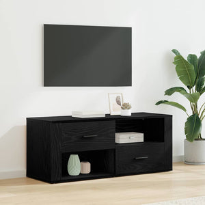 TV-Schrank Schwarz Eichen-Optik 100 cm