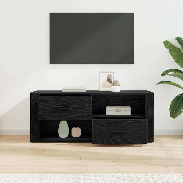 TV-Schrank Schwarz Eichen-Optik 100 cm