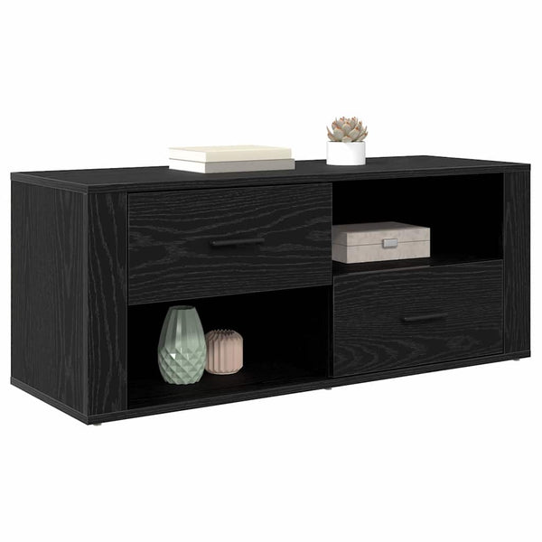 TV-Schrank Schwarz Eichen-Optik 100 cm