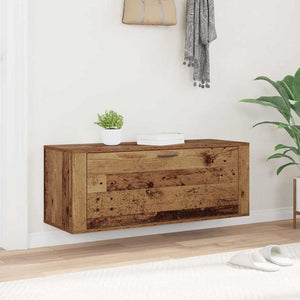 Schuhschrank Altholz mit Regal 100cm