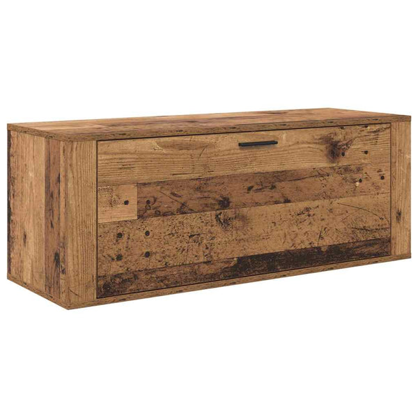 Schuhschrank Altholz mit Regal 100cm