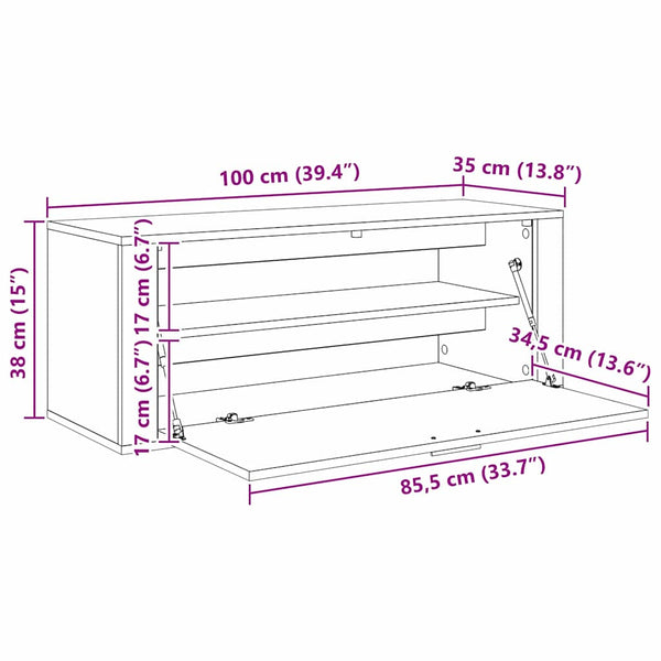 Schuhschrank Artisan Eiche 100cm