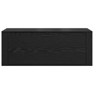 Schuhschrank Schwarz Eichen-Optik mit Regal