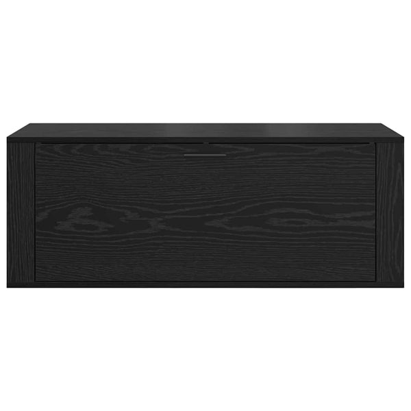 Schuhschrank Schwarz Eichen-Optik mit Regal