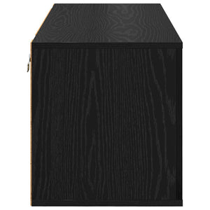 Schuhschrank Schwarz Eichen-Optik mit Regal