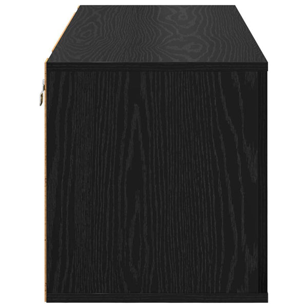 Schuhschrank Schwarz Eichen-Optik mit Regal