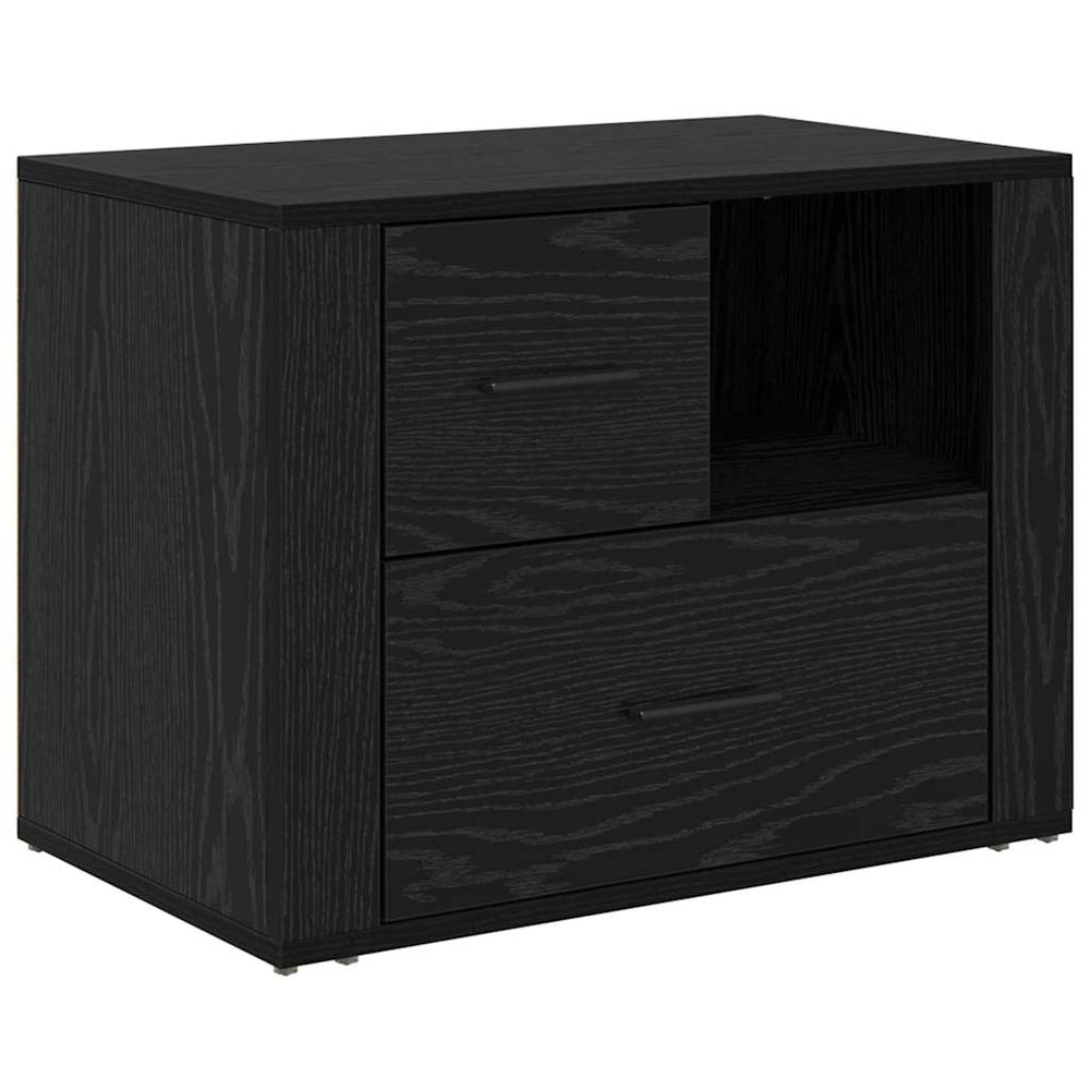 vidaXL Bedside Cabinet Black Oak Look 35 x 60 x 50 cm Engineered Wood
