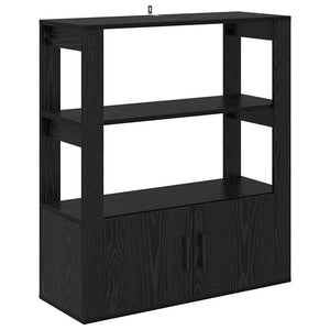 Schwarzes Sideboard Eichenoptik, 80 cm