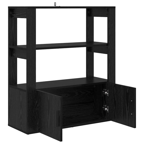 Schwarzes Sideboard Eichenoptik, 80 cm