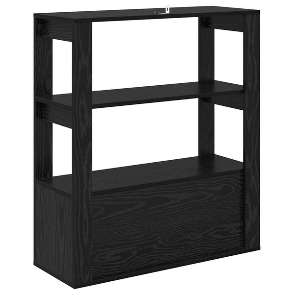 Schwarzes Sideboard Eichenoptik, 80 cm
