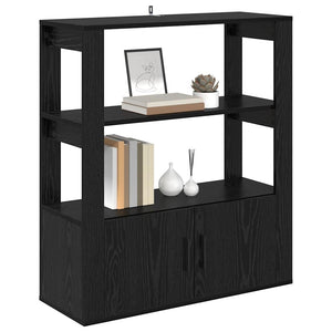 Schwarzes Sideboard Eichenoptik, 80 cm
