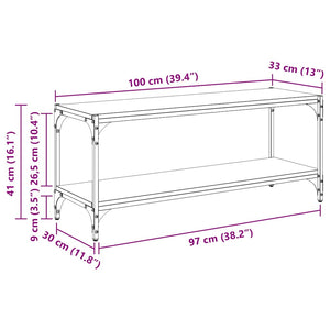 TV-Schrank Schwarz Eichen-Optik 100 cm