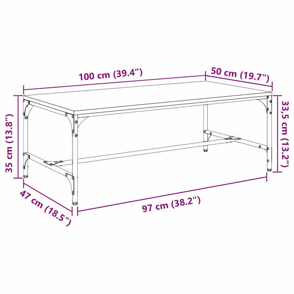 Couchtisch Altholz 100x50 cm