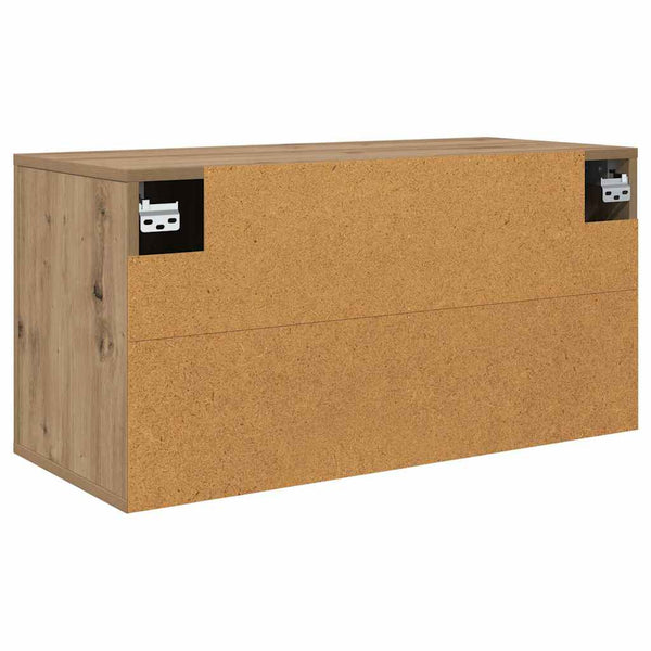 Wandmontiertes TV-Regal Artisan-Eiche 80cm