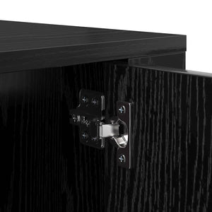 Wandmontiertes TV-Regal, Schwarz Eichen-Optik, 80cm