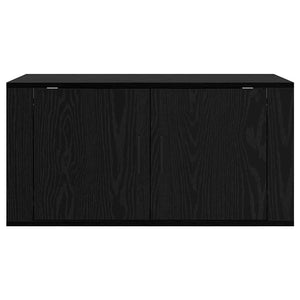 Wandmontiertes TV-Regal, Schwarz Eichen-Optik, 80cm