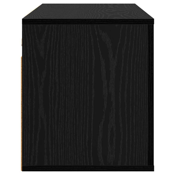 Wandmontiertes TV-Regal, Schwarz Eichen-Optik, 80cm
