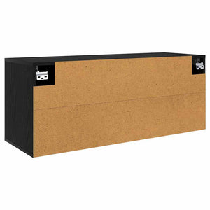 Wandmontiertes TV-Regal, Eichen-Optik Schwarz, 100 cm