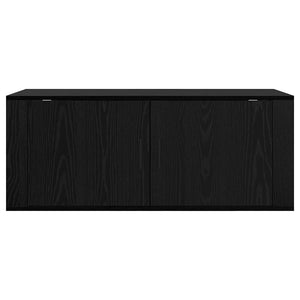 Wandmontiertes TV-Regal, Eichen-Optik Schwarz, 100 cm